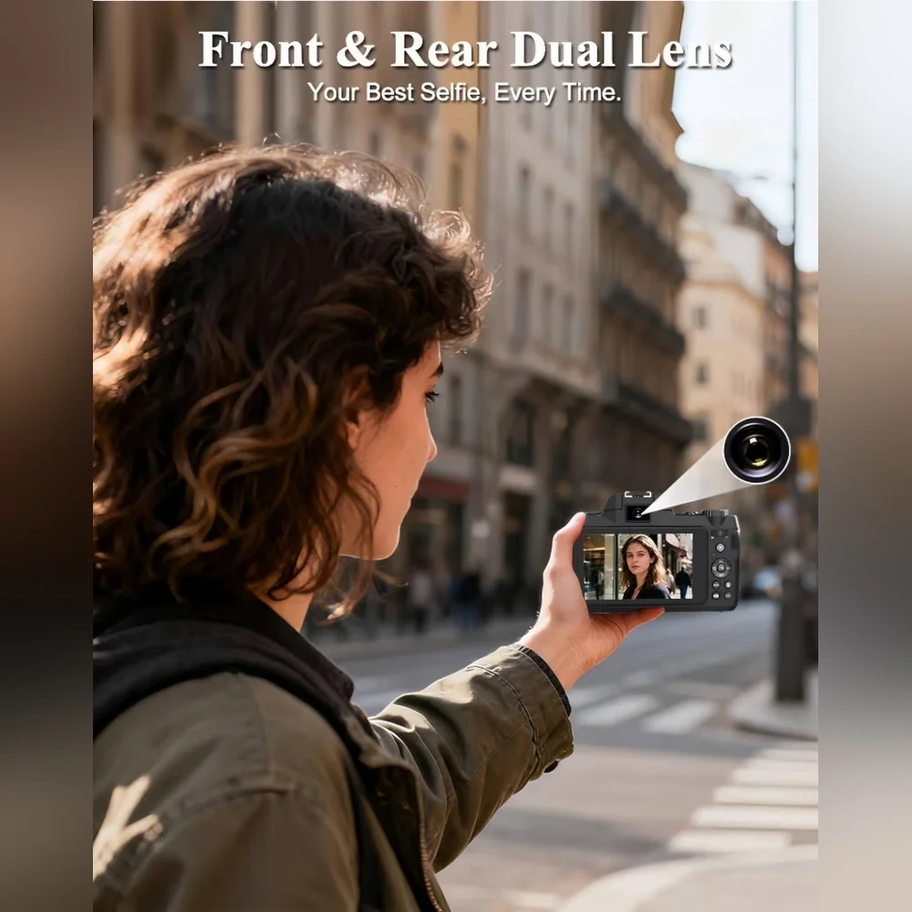 Digital Camera with Touch Screen And Assessories - Black